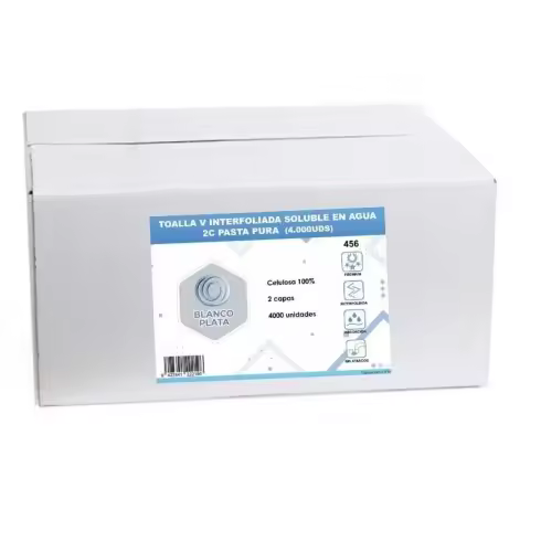 Toalla Papel Secamanos  Zig Zag Soluble en Agua 100% celulosa 2 capas Blancoplata Evita atascos en wc y cañerías - 1