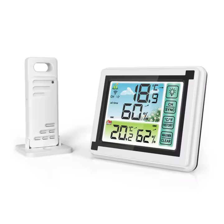 Estación Meteorológica Digital Con Termómetro Y Higrómetro Sensor De Temperatura Y Humedad Exterior E Interior Medidor De Clima Para El Hogar - 1