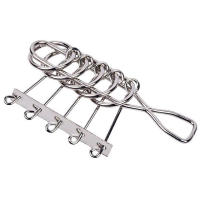 Juego De Resolución De Problemas IQ Metal Wire Puzzle Con Cinco Anillos Juguete Educativo Para Niños Y Adultos Desbloqueo Luban - details 2