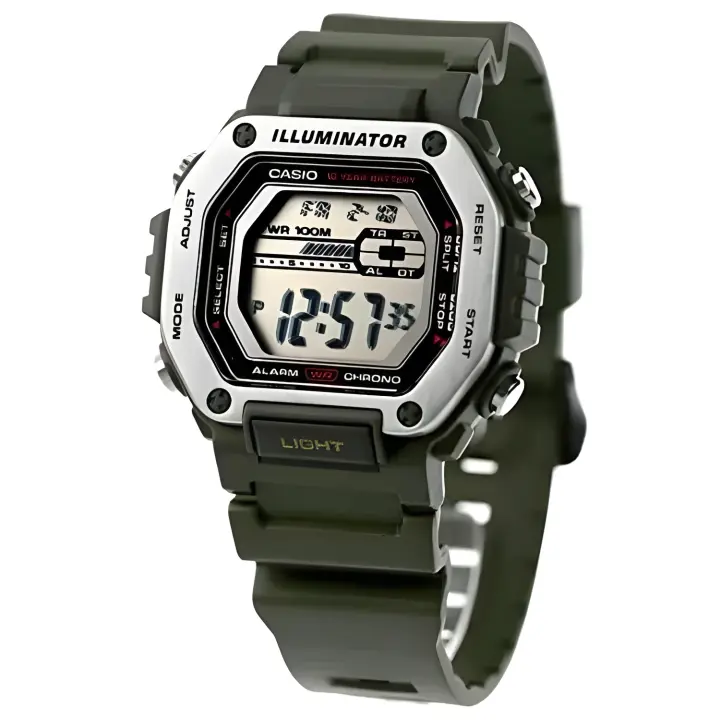 reloj deportivo hombre Casio MWD-110H-3AV 100m WR 10 años de batería Hora Mundial - 1