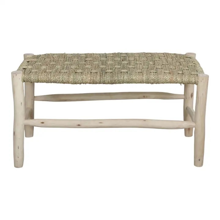 Banco De Madera Y Fibra Natural Tecilen - Misterwils Furniture For Free Souls 80x40x42 - 1