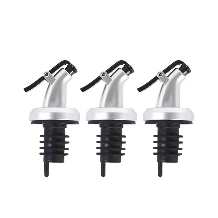 3pcs Tapón De Aceite De Oliva Silicona No Derramamiento Dispensador Creativo Para Botella De Vinagre Y Aceite Ecológico Y Sin BPS - 1