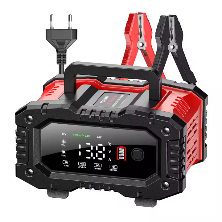 Cargador Automático Inteligente De Batería 12V/20A 24V/10A Maintener Para Coche Y Motocicleta Con Pantalla LCD AGM Y Ácido Plomo - 1