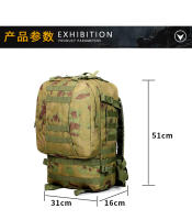Mochila táctica de camping de gran capacidad con hebilla de color a juego, de tela Oxford, para exteriores, de camuflaje militar, para montañismo - details 6
