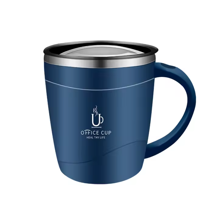 Taza De Café De Acero Inoxidable 304 Con Tapa Y Manija Tumbler Doble Capa Resistente Al Calor Vaso Termo Ecológico Para Bebidas - 1
