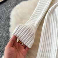 Vestido Largo De Mujer Con Cuello En V Y Manga Larga Blanco Elegante Con Cierre De Lazos Estilo Callejero Alta Moda Para Otoño Y Playa - details 9