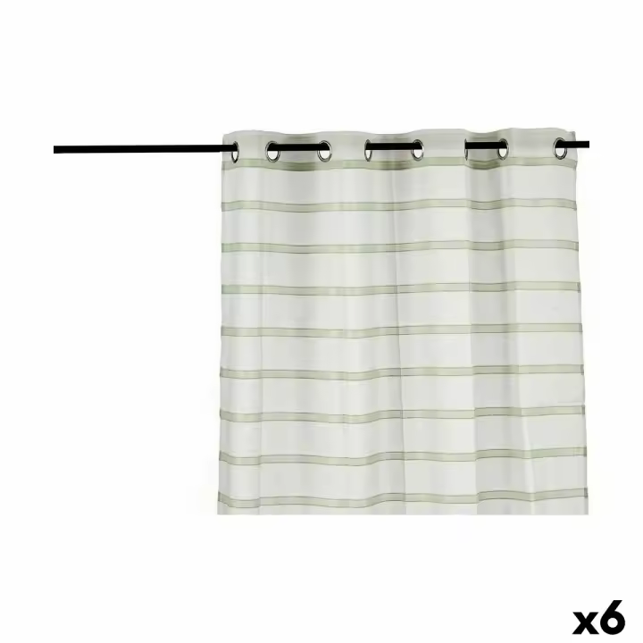 Cortina Rayas Verde 140 x 0,1 x 260 cm (6 Unidades) - 1
