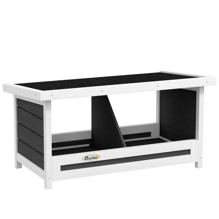 PawHut Ponedero para Gallinas de Madera Caja Nido para 2 Gallinas con 2 Departamentos y Techo Asfáltico para Interior y Exterior Gris - 1