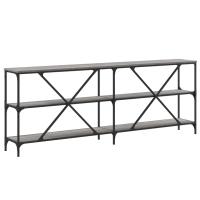 vidaXL Mesa consola hierro y madera ingeniería gris Sonoma 200x30x75cm Mesa de sofá Mesa de Entrada para Salón Consola de Entrada Mueble Recibidor Mesita Mesa auxiliar Salon - details 4