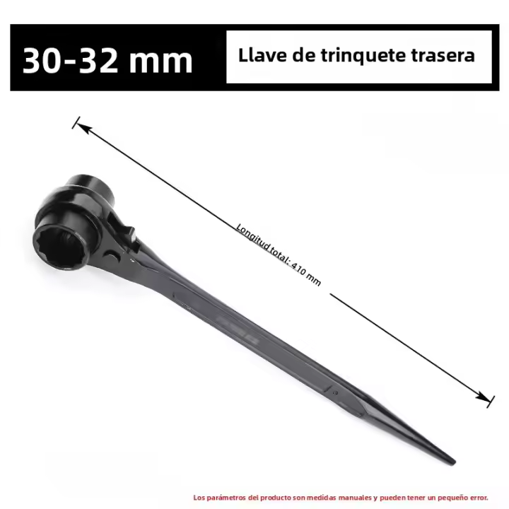 Llave De Desbloqueo Ratchet 30-32mm Doble Final Llave De Barra Podger Desbloqueo Rápido Negro Herramienta De Sotano Para Escalera De Manilas - 1
