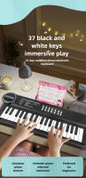 Piano Eléctrico De 37 Teclas Para Niños Instrumento Musical Multifuncional Con Microfono Para Principiantes Regalo Para Niños - details 2