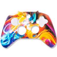 Ociodual Funda de Silicona Compatible Con Mando Xbox X/S Multicolor Water transfer Skin Carcasa Anti Caídas Goma Suave Estuche - details 1