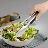 Pinzas De Alimentos De Acero Inoxidable Para BBQ Pinzas De Cocina Con Mano De Silicona Resistentes Al Calor Antióxido Y Antirroto Para Ensalada Y Pan - details 12