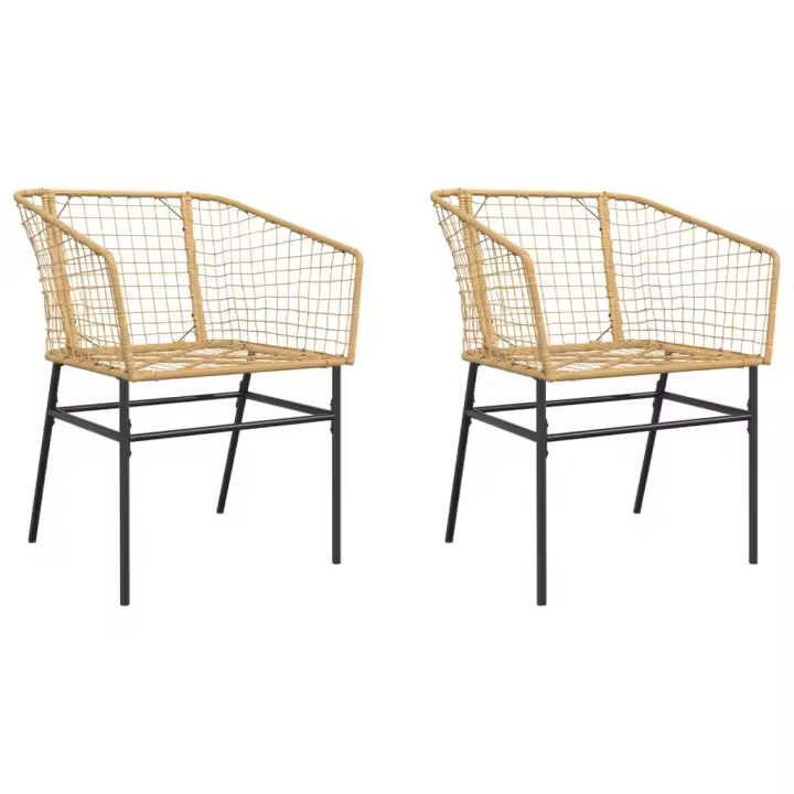 vidaXL Sillones de jardín 2 unidades ratán sintético marrón - 1