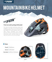 Casco de bicicleta ciclismo casco de bicicleta de montaña fuera de la carretera casco de ciclismo skate casco al aire libre (LOTE: 56-62cm) - details 0