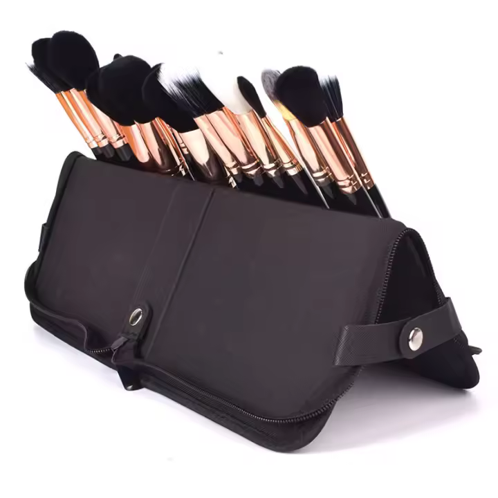 Bolsa De Maquillaje Plegable Para Viaje Con 29 Agujeros Organizador De Herramientas De Cosméticos Para Mujeres Estuche De Cosméticos Doble Capa De Nylon Impermeable - 1