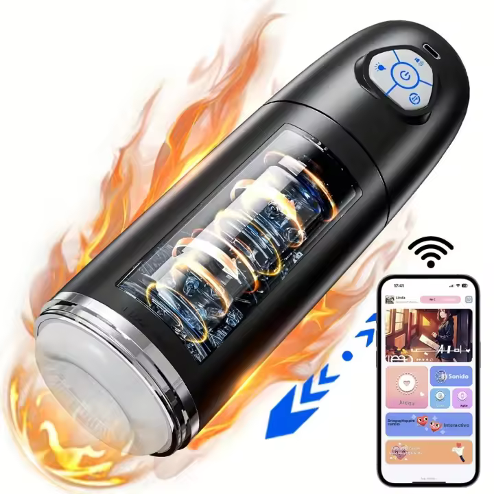 Masturbador Para Hombres Con Control Remoto Potente Rotación Telescópica Y Bomba Eléctrica Juguete Oral De Visualización Para Masculinidad - 1