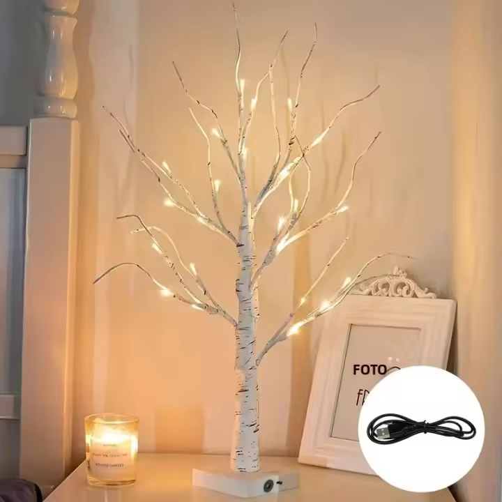 Lámpara De Árbol De Noche Con Hojas De Arce LED Para Jardín Decoración De Año Nuevo Y Halloween Iluminación USB Y Batería Simulación De Paisaje - 1