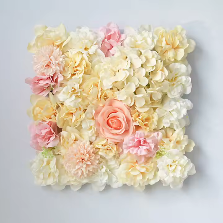Pared De Flores Artificiales De Seda Rosa 3D Para Boda Fiesta De Enlace Fondo DIY Decoración De Hogar Panel De Flores De Artesanía - 1