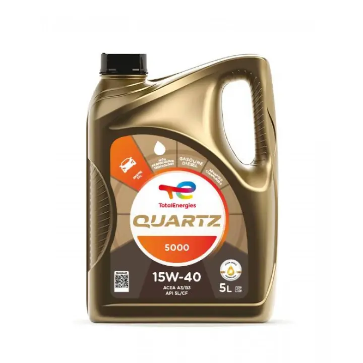 Aceite de motor TOTAL 15W40 QUARTZ 5000 5L - Lubricante de alta calidad para tu vehículo - 1