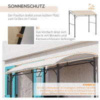 Cenador de Jardín doméstico para Exterior con cubierta de barbacoa resistente a Los Rayos UV, Estructura de Maple y Ganchos, poliéster, beige, 215x150x220 cm - details 5