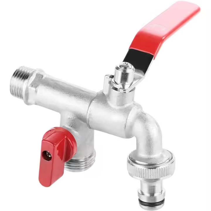 Grifo para Lavadora, Grifo para Exterior, Grifo de Agua de 90 Grados, válvula Doble, Grifo de baño de 1/2 "para Lavadora para Jardín al Aire Libre - 1