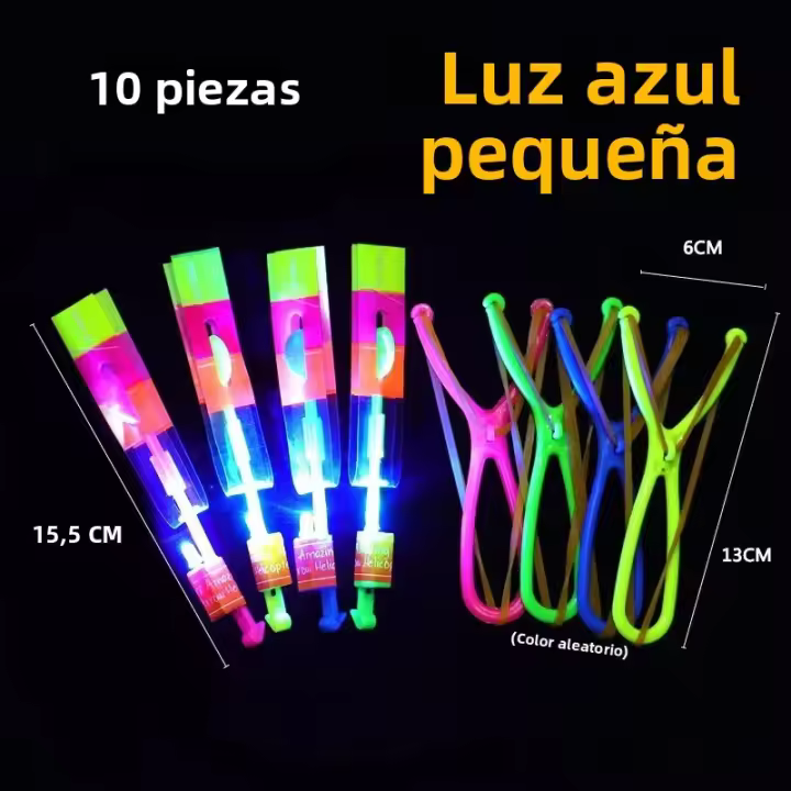 Juguete De Luz Sorprendente Flecha Rocket Helicóptero LED Juguete De Fiesta Divertido Regalo Para Niños Catapult De Banda De Goma - 1
