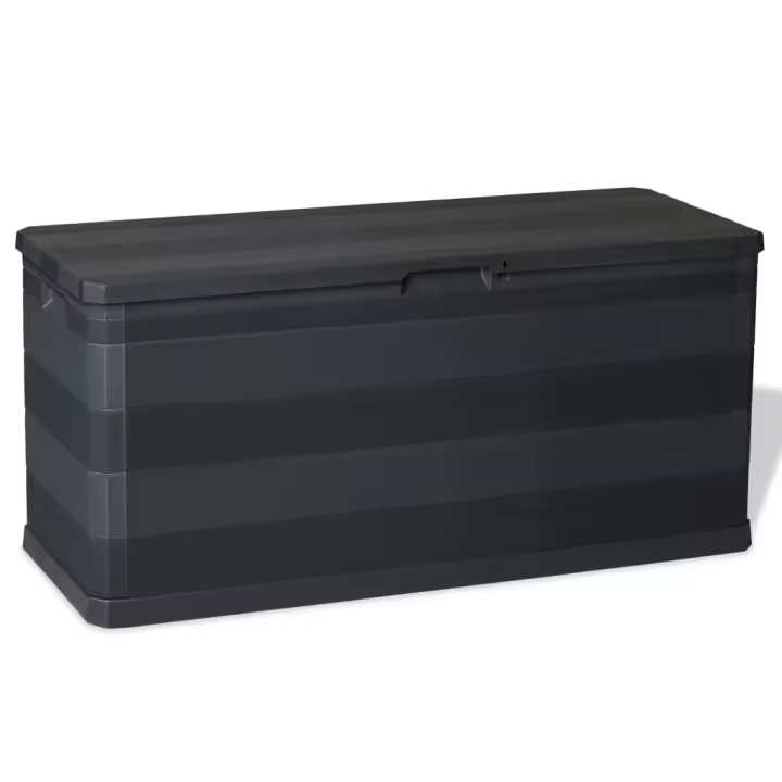 vidaXL Caja de almacenamiento de jardín gris 117x45x56 cm en color Gris claro/Negro - 1