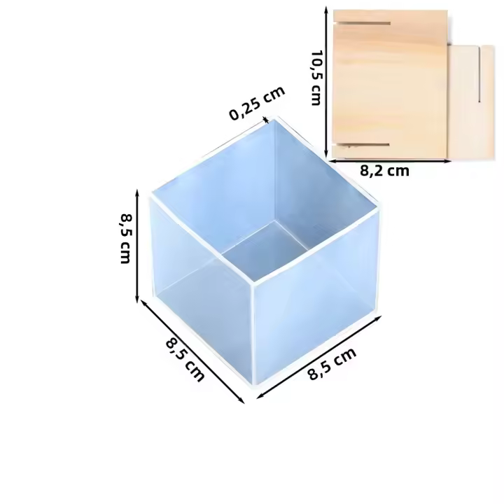 Molde De Silicona Transparente Para Epoxy Resina Grande Y Profundo Cubo Cuadrado Para Casting De Resina DIY Para Fabricación De Joyas - 1