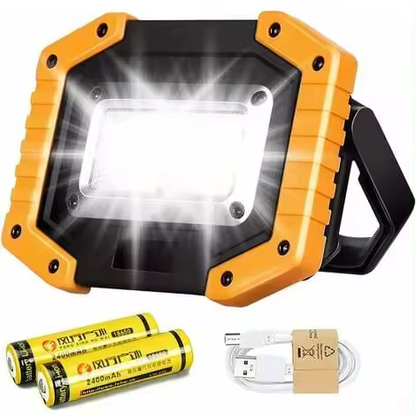 Luz de trabajo recargable LED de 30 W - Reflector superbrillante de 2000 lm, resistente al agua para garaje y camping - 1