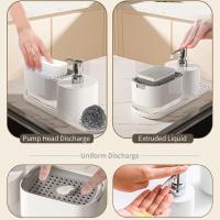 Dispensador de jabón para Platos de cocina con bomba de soporte de Esponja, juego de acualización 4 en 1 - details 1