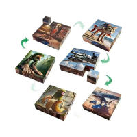 Bloques Magnéticos De Madera Con Conexiones Magnéticas Anime Shanhaijing Figura De Hombre De Madera Juguete De Construcción Para Niños - details 2
