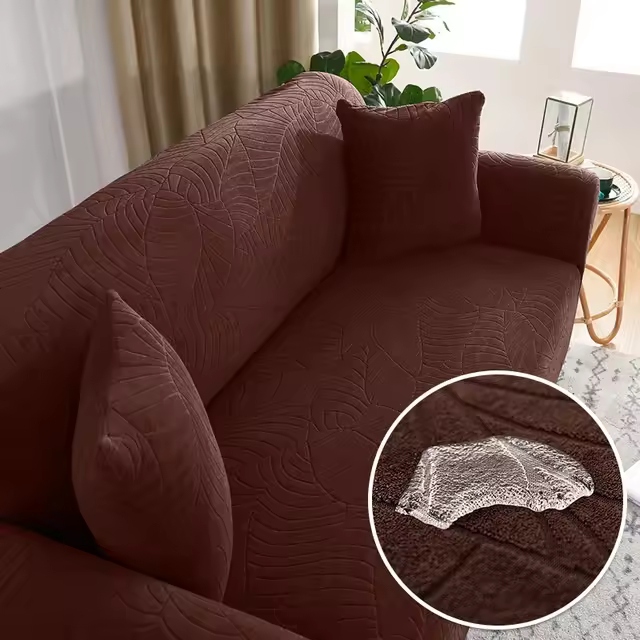 Funda de sofá impermeable para sala de estar, cubierta gruesa de Jacquard para sofá esquinero en forma de L, 1/2/3/4 asientos - 1