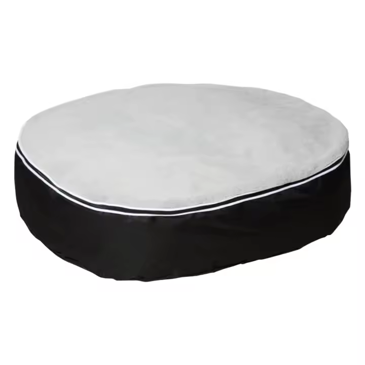 PawHut Cama para Perros y Gatos con Funda Desenfundable y Lavable Colchoneta para Perros Medianos con Tela Oxford y Felpa Suave 80x72x18 cm Gris y Negro - 1