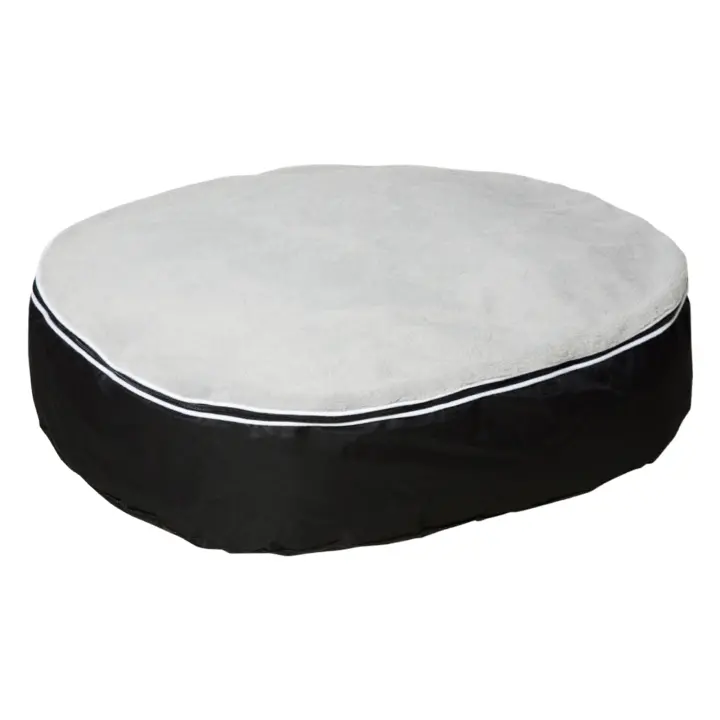 PawHut Cama para Perros y Gatos con Funda Desenfundable y Lavable Colchoneta para Perros Medianos con Tela Oxford y Felpa Suave 80x72x18 cm Gris y Negro - 1