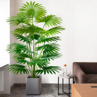 Planta Artificial De Palma Tropical Grande 60-105cm (37.2 Pulgadas) Hoja De Ventilador Decoración Para Oficina Y Hogar - details 4