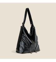 Bolso De Hombro Mujer Multifuncional Con Gran Capacidad Y Diagonal Cómodo Para Viajes Estilo Casual Color Negro Y Marrón Oscuro - details 13