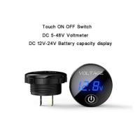 Voltímetro Digital LED Automotriz Para Motocicleta DC 5V-48V Con Pantalla De Capacidad De Batería Y Interruptor Táctil - details 2