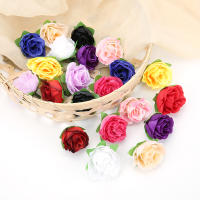 20pcs Flores Rojas De Navidad 3CM Artificial Para Boda Fiesta Decoración De Hogar Y Manualidades Material Seda Uso Indefinido - details 3