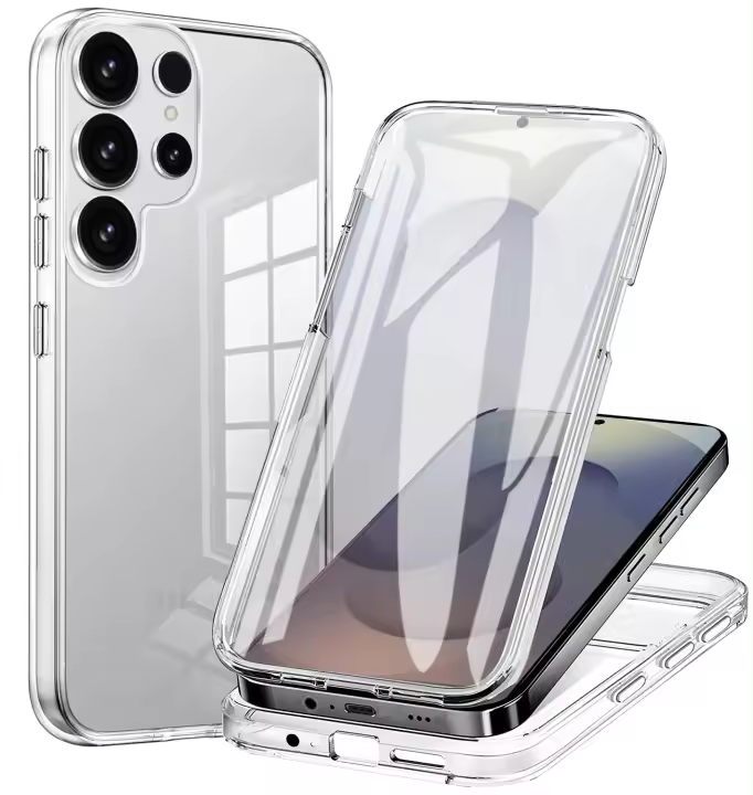 Funda De Protección Completa 360 Para Samsung S25 S24 S23 S22 S21 S20 FE S10 S9 S8 Nota 8 9 10 plus 20 Ultra A52 A53 A55 A54 Material PC + TPU Antigolpes Antisuciedad Transparente Anti-Resbaladizo - 1