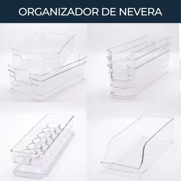 Oryx Set de Cajas Organizadoras de Cocina y Nevera - 8 Piezas Apilables, Plástico Transparente de Alta Calidad - 1