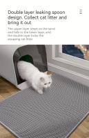 Alfombra De Limpieza Para Gato Con Diseño De Doble Capa Celdas De Miel Antideslizante Lavable Para Toilette De Mascotas Caja De Arenero - details 0
