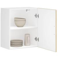 vidaXL Armarios pared para cocina 2 uds Porto madera ingeniería blanca en color Blanco/Roble Sonoma/Gris hormigón y más | almacenamiento funcional diseño moderno para baño dormitorio sala - details 1