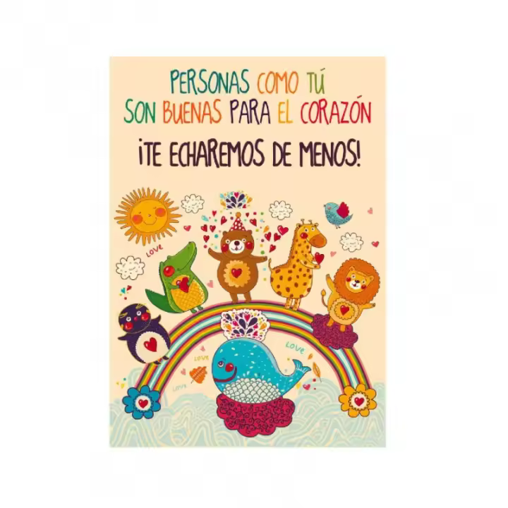 Tarjeta despedida Animales 20x30cm grande Antracita Raíz Regalos Regalos para Profes Tarjetas Inicio Para eventos Despedidas Tarjeta Despedida LO MÁS VENDIDO   Antracita - 1