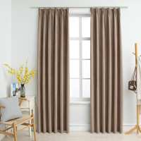 vidaXL Cortinas Opacas con Ganchos 2 Piezas 140x175 cm Crudo Casa Hogar Color Blanco crudo,  Óxido,  Gris y mas - details 3