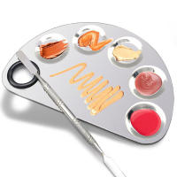 Paleta De Maquillaje Y Arte De Uñas De Acero Inoxidable Con Palillo Y Espátula Herramientas De Belleza Para Fundamentos Y Sombras De Ojos - details 4