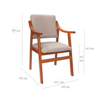 Sueña y Descansa Sillón reforzado con brazos de madera de haya en color cerezo tapizado en beis - details 1