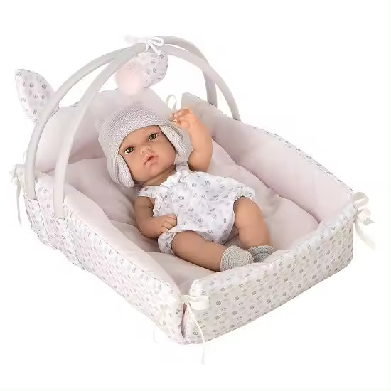 Muñeca Elegance 30 Cm Natal C/Cunita ( Medida Cuna: 26X37X24 Cm) (Cuerpo Vinyl, Sexo Niña) - 1