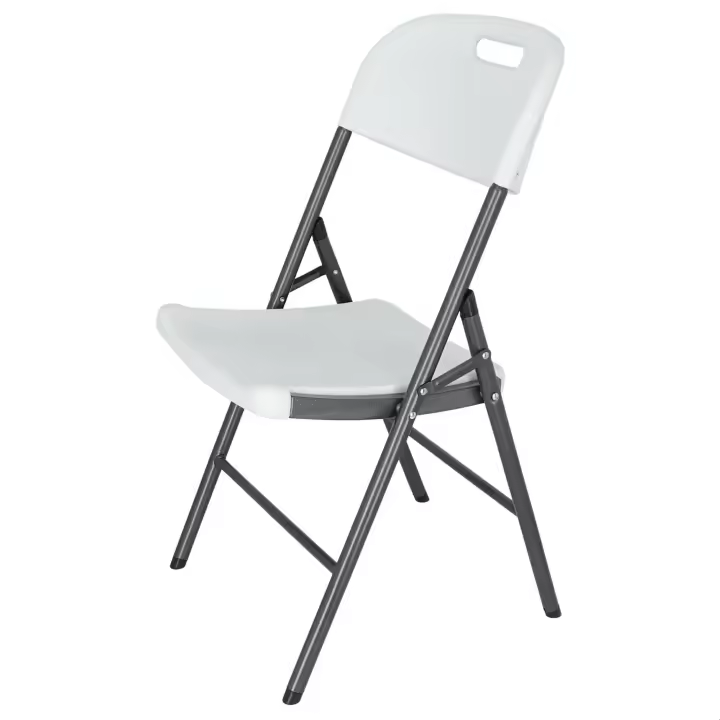Silla Catering Plegable Wellhome, Estructura Metálica, Acabado Blanco, 45x53x87 Cm - 1