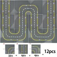 Bloques De Construcción Grandes Para Niños Baseplate De Calle Ciudad 7.51in X 7.51in Partículas Rectas Y Curvas Juguetes Educativos - details 2